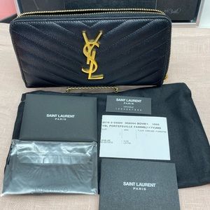 YSL zippy wallet in black